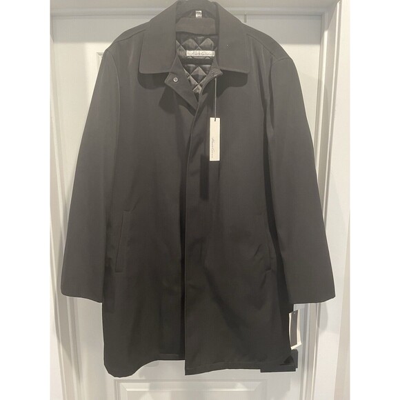 NEW WITH TAGS Kenneth Cole Reaction Mens Black Trench Coat Heavy Warm Size XL - Picture 1 of 14
